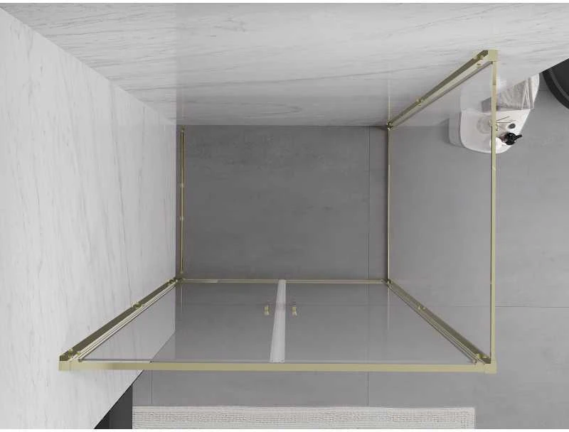 Dušo kabina Mexen Exo, varstomos durys, 70 x 85 cm, transparent/auksinis