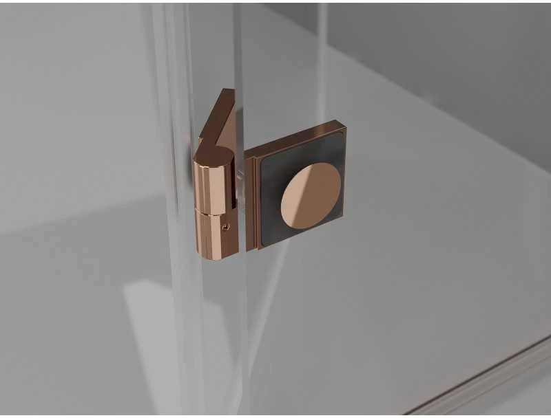 Dušo kabina Mexen Lunar, dešinė, 100 x 80 cm, transparent/rose auksinis
