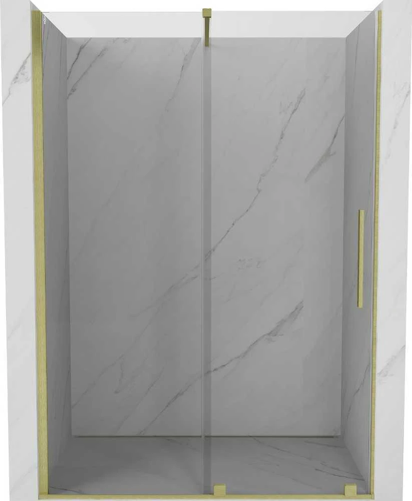 Stumdomos dušo durys Mexen Velar, Brushed auksinis, 160 cm