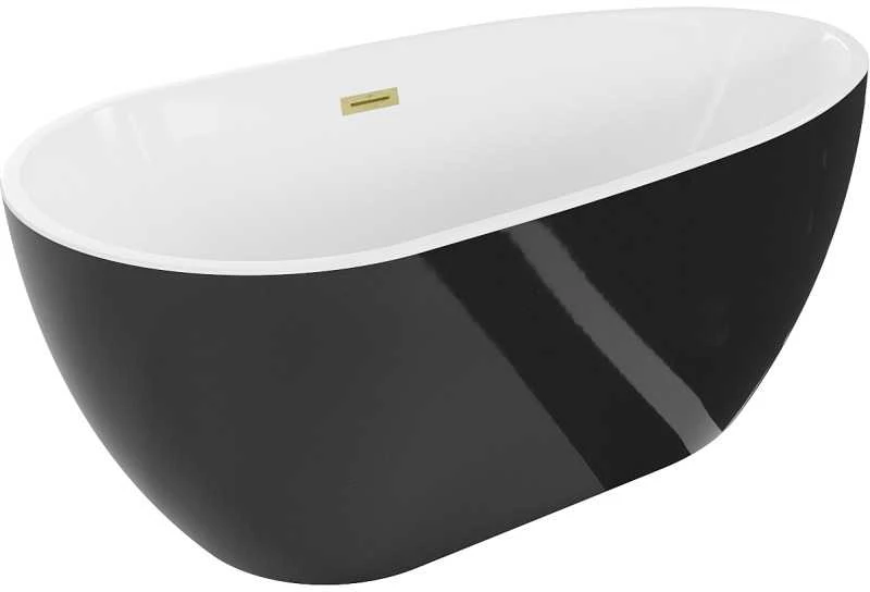 Vonia Mexen Eos, 150 x 75 cm, Baltas/Juodas + Brushed auksinis persipylimas