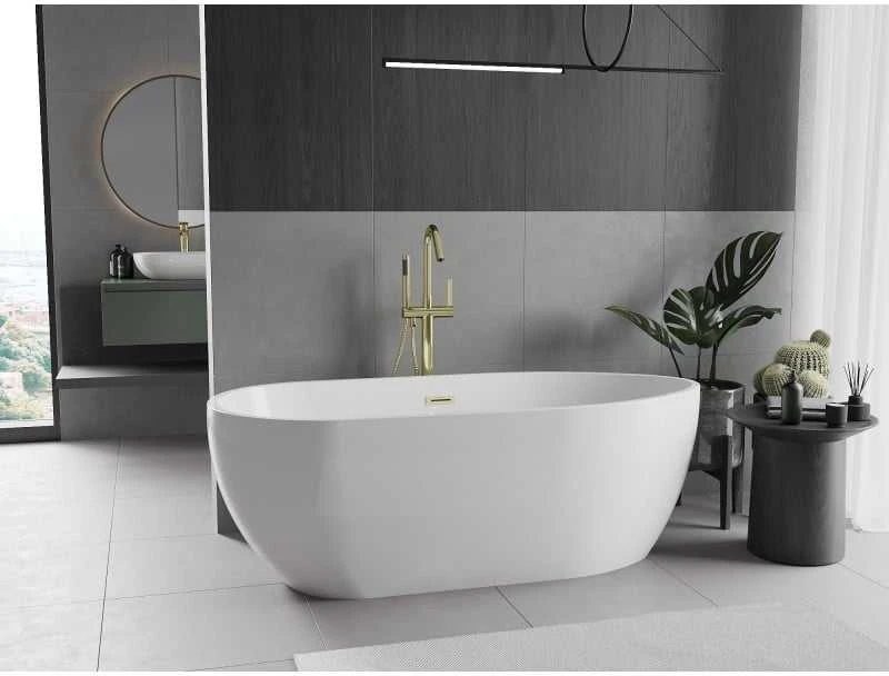 Vonia Mexen Eos, 170 x 75 cm, Baltas + Brushed auksinis persipylimas
