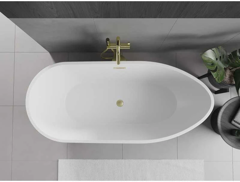 Vonia Mexen Eos, 170 x 75 cm, Baltas + Brushed auksinis persipylimas