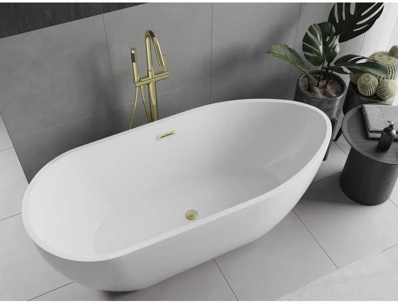 Vonia Mexen Eos, 170 x 75 cm, Baltas + Brushed auksinis persipylimas