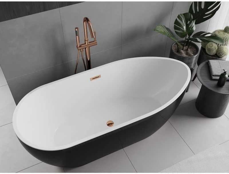 Vonia Mexen Eos, 170 x 75 cm, Baltas/Juodas + Rose auksinis persipylimas