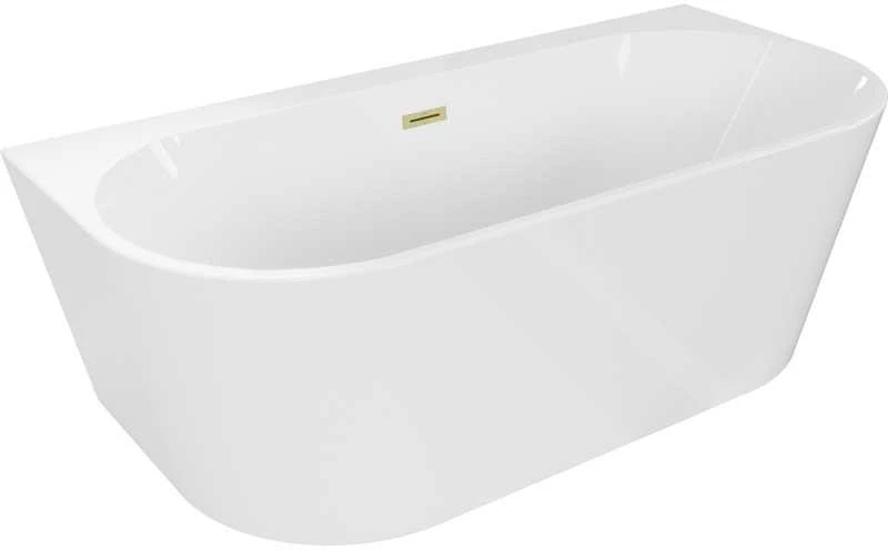 Vonia Mexen Oval+, 170 x 80 cm, Baltas + Brushed auksinis persipylimas