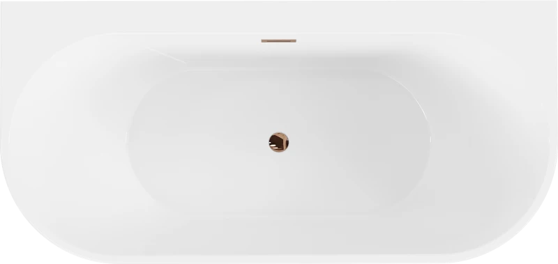 Vonia Mexen Oval+, 170 x 80 cm, Baltas + Rose auksinis persipylimas