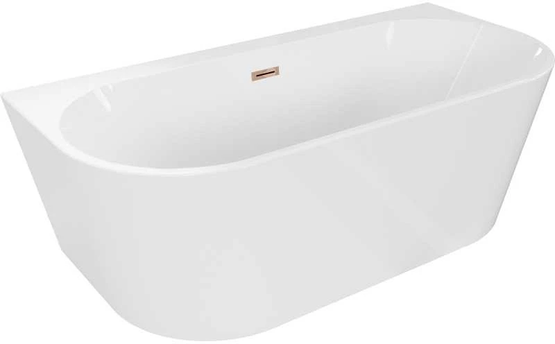Vonia Mexen Oval+, 170 x 80 cm, Baltas + Rose auksinis persipylimas