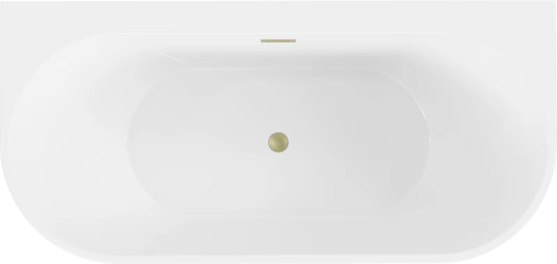 Vonia Mexen Oval+, 170 x 80 cm, Baltas + Brushed auksinis persipylimas