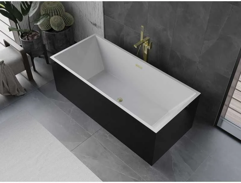 Vonia Mexen Vigo, 178,5 x 80 cm, Baltas/Juodas + Brushed auksinis persipylimas