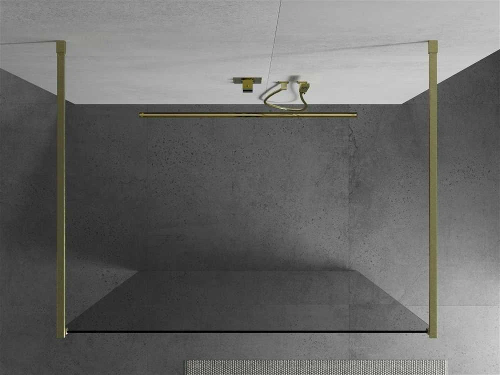 Walk-in dušo sienelė Mexen Kioto, Brushed auksinis, skaidrus stiklas, 115 x 200 cm