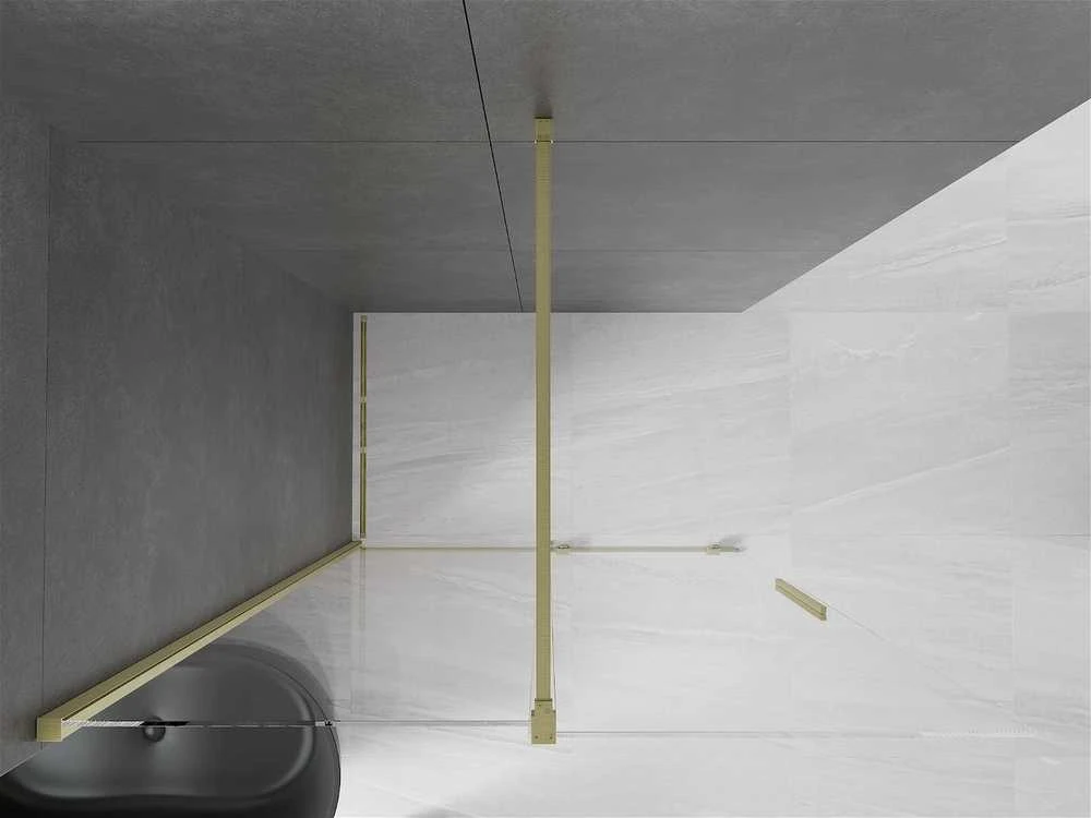 Walk-in dušo sienelė Mexen Velar, Brushed auksinis, 100 x 200 cm