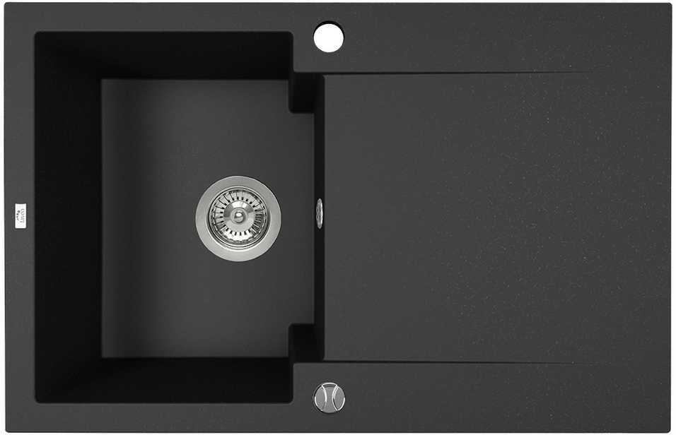 Granitinė virtuvinė plautuvė Laveo Chichi SBH_711Y, Juodas