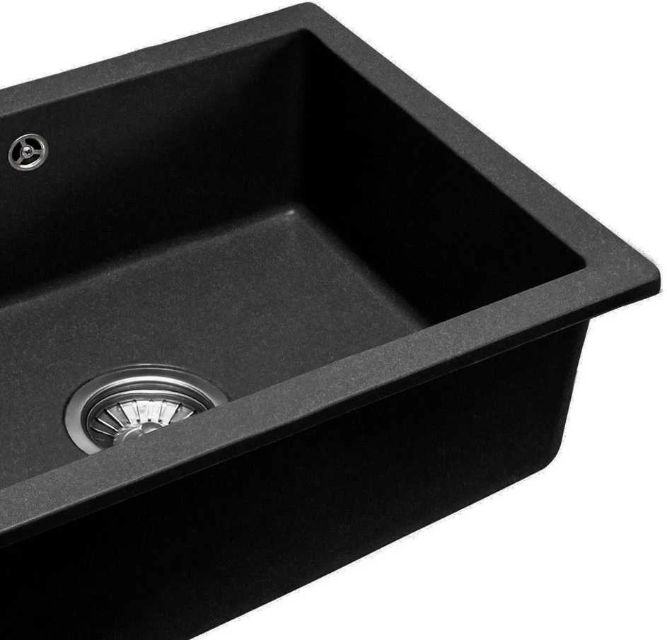 Granitinė virtuvinė plautuvė Rea Nels, Juodas metallic