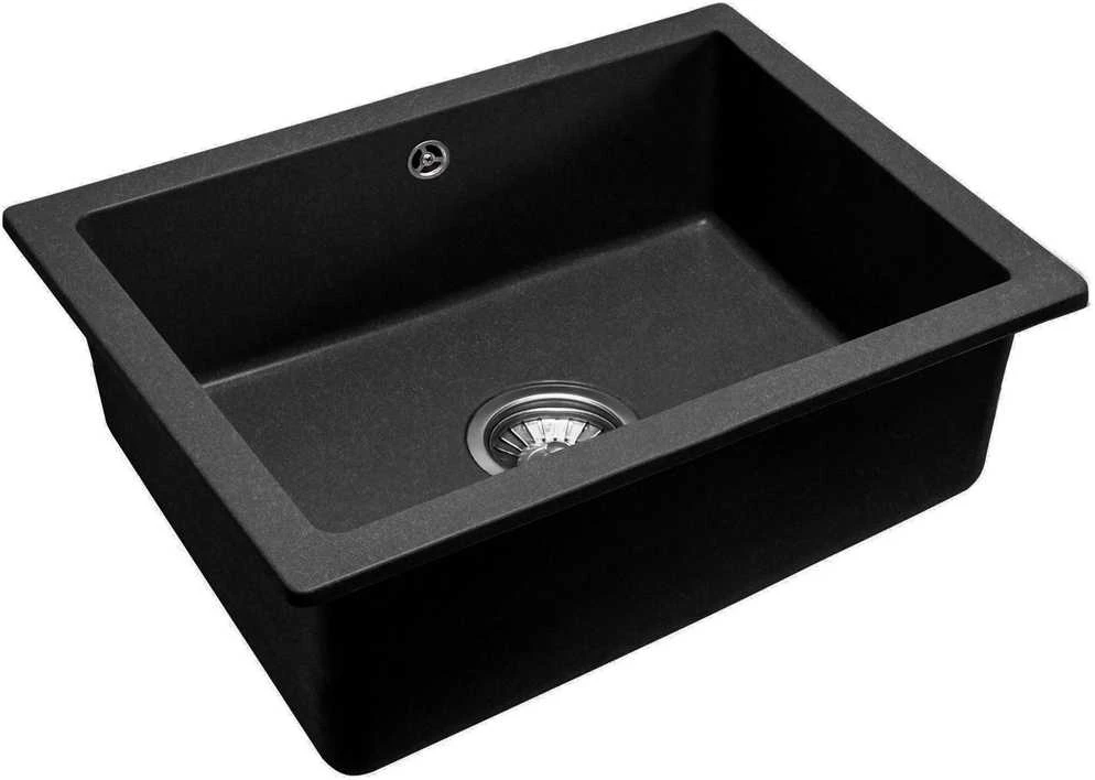 Granitinė virtuvinė plautuvė Rea Nels, Juodas metallic