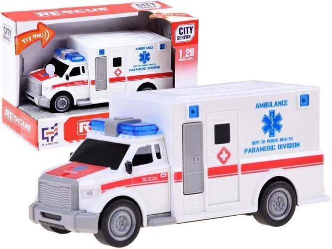 Greitosios pagalbos automobilis su garsais ir šviesom