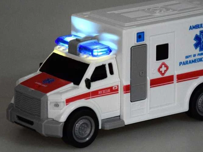 Greitosios pagalbos automobilis su garsais ir šviesom