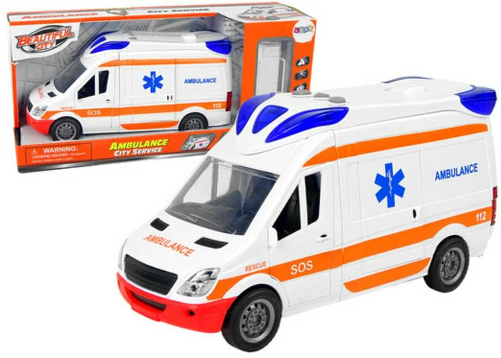 Greitosios pagalbos automobilis su šviesom ir garsais