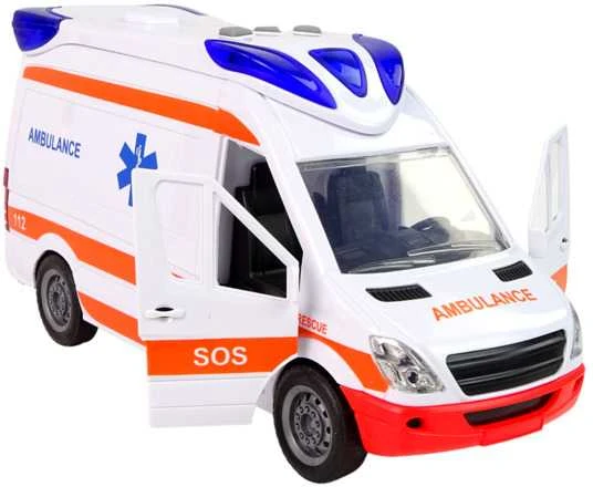 Greitosios pagalbos automobilis su šviesom ir garsais