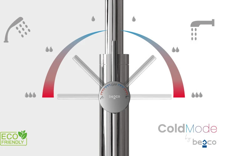 Grindinis vonios maišytuvas Besco Veo 3.0 ColdMode, Brushed Copper