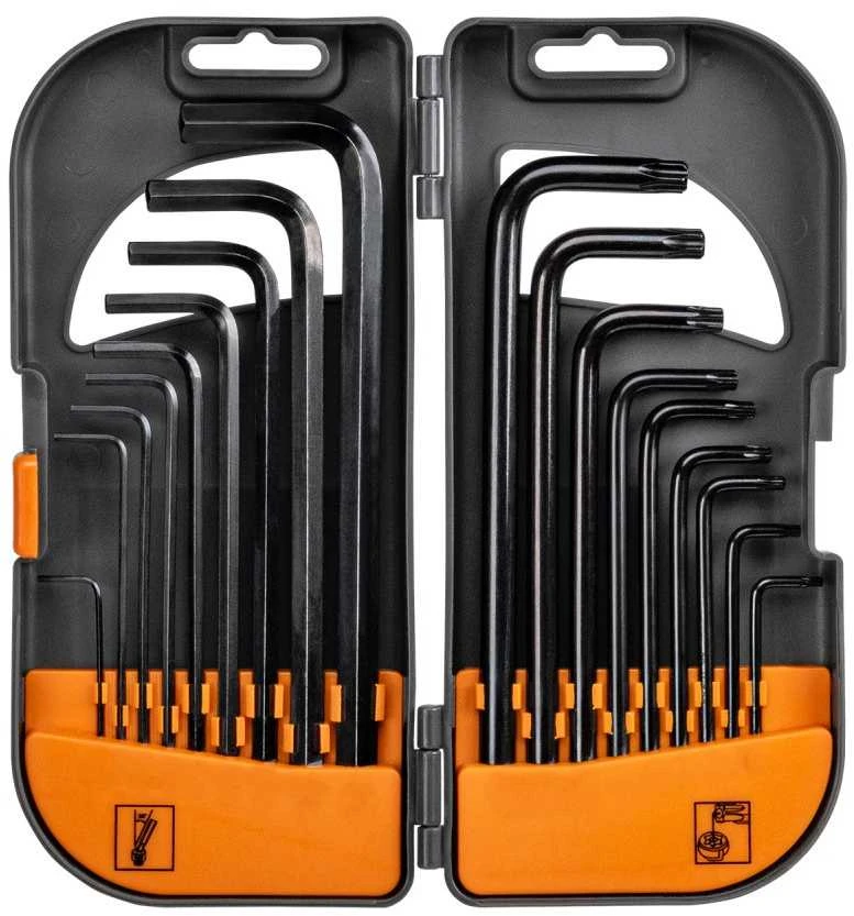 HEX 1,5–10 mm raktų su rutuline galvute ir TORX 10–50 rinkinys Bradas, 18 vnt., long