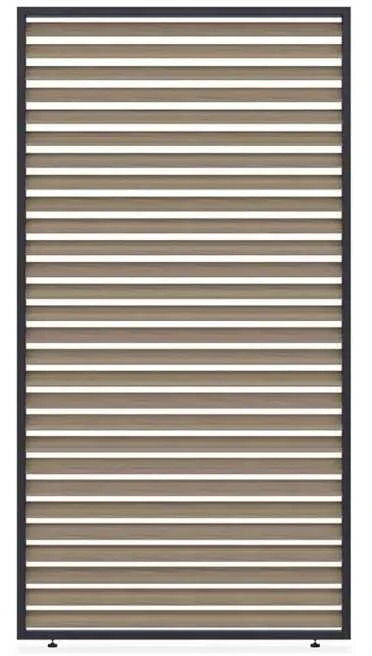 Horizontalių žaliuzių sienelė pavėsinėms Pergola ELEGANCE/DELUXE/FUSION 1.3 m, Woodgrain (123.5 cm)