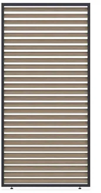 Horizontalių žaliuzių sienelė pavėsinėms Pergola ELEGANCE/DELUXE/FUSION 1.2 m, Woodgrain (113.3 cm)