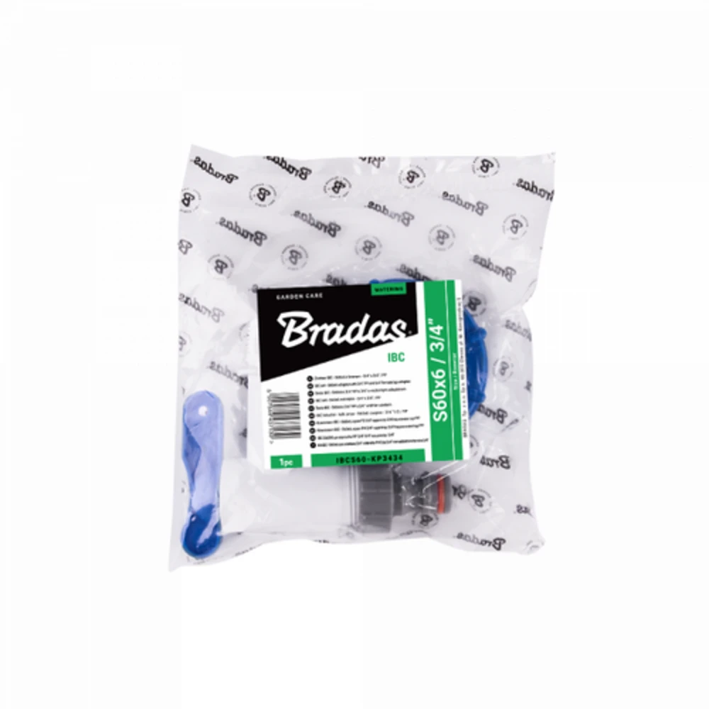 IBC jungtis S60x6 su kraneliu 3/4" ir nipeliu Bradas
