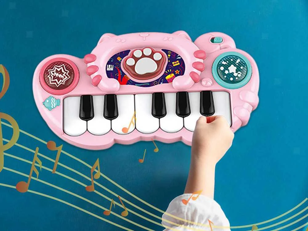 Interaktyvus muzikinis pianinas vaikams, rožinis
