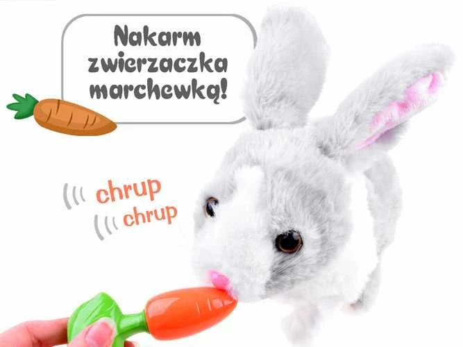 Interaktyvus pliušinis žaislas Triušis, pilkas