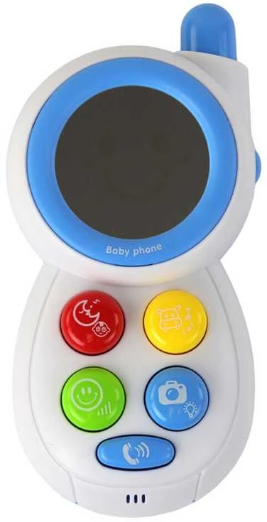 Interaktyvus telefonas su garso efektais, mėlynas
