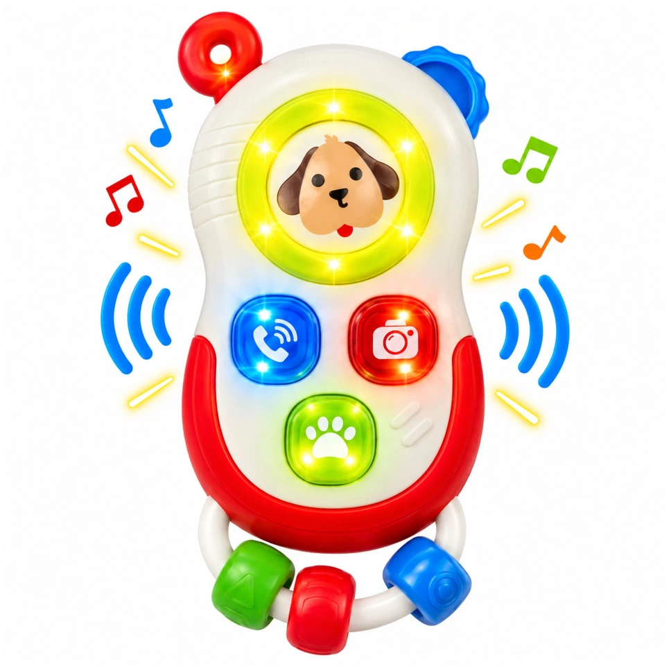 Interaktyvus telefonas vaikams su garso ir šviesos efektais