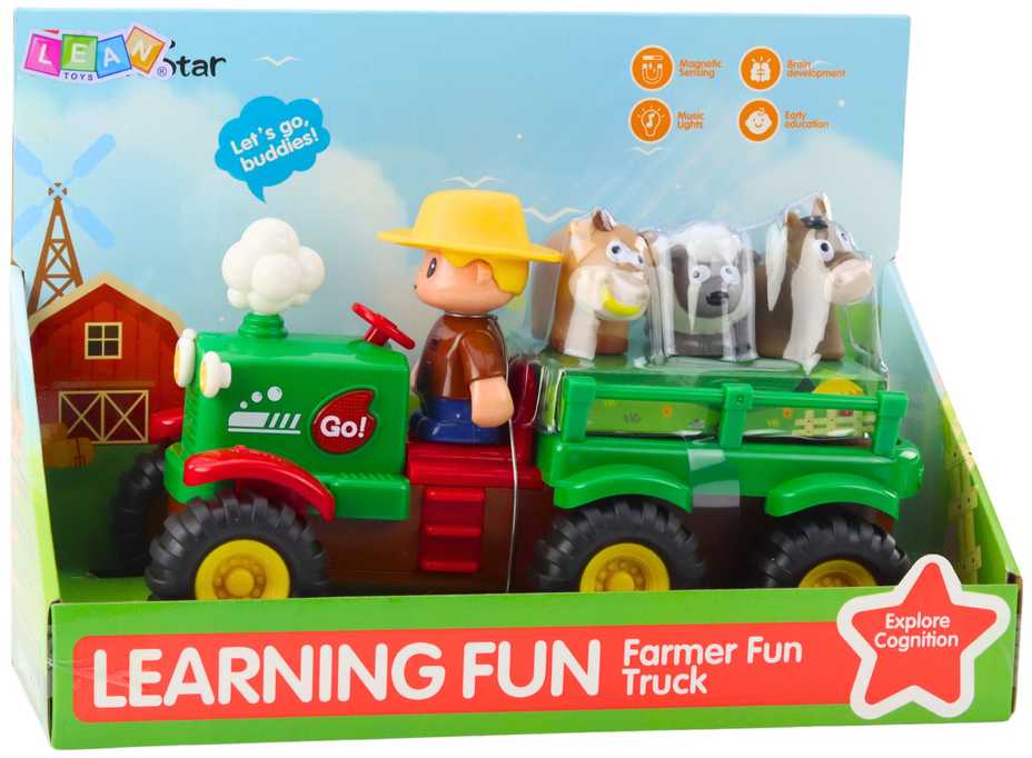 Interaktyvus traktorius su ūkininko ir gyvūnų figūrėlėmis "Farmer Fun Truck"