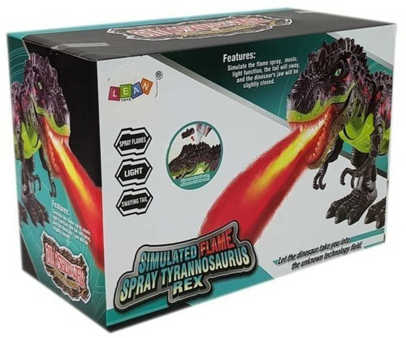 Interaktyvus ugnimi alsuojantis dinozauras, žalias