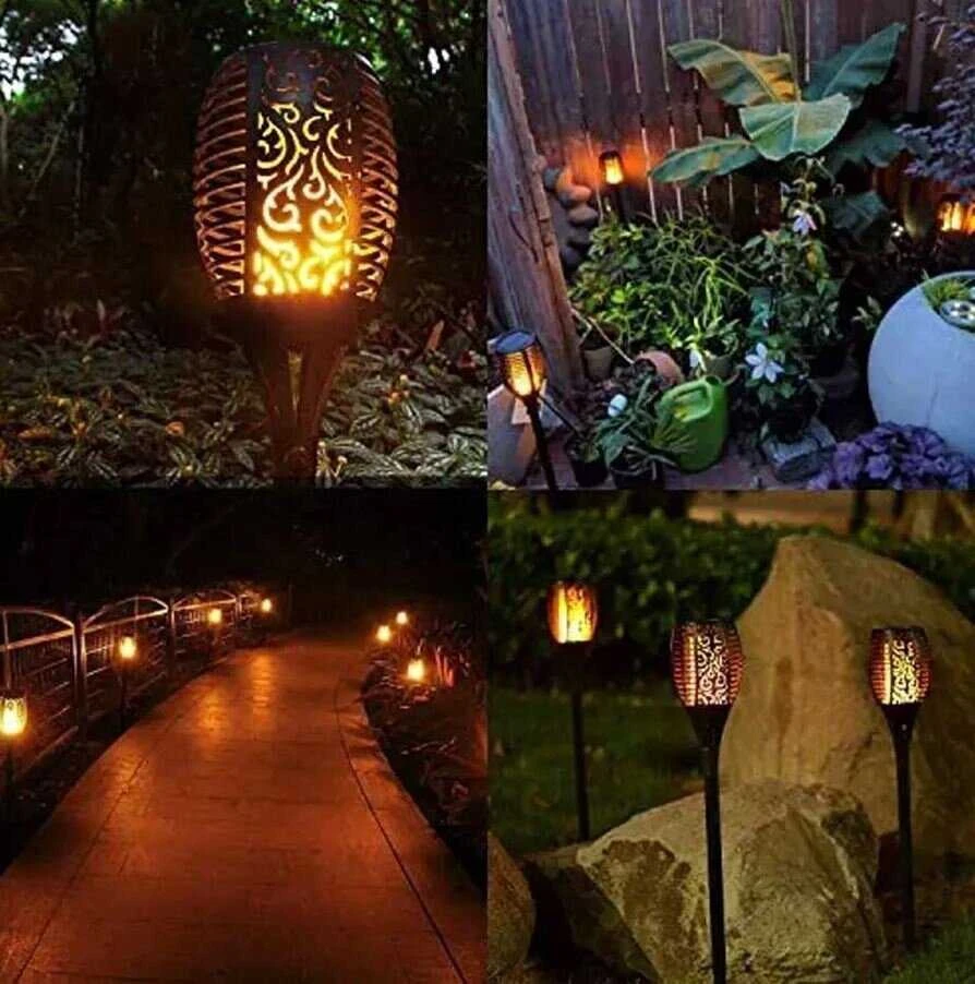 Įsmeigiamas soliarinis sodo šviestuvas Flame LED