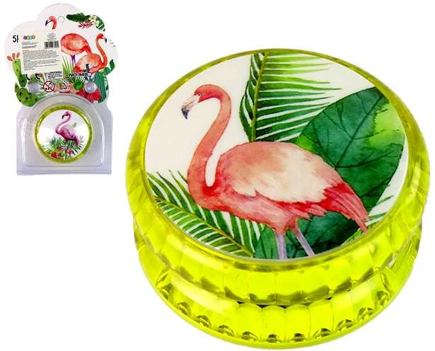 Jojo žaidimas su flamingo motyvu, geltonas