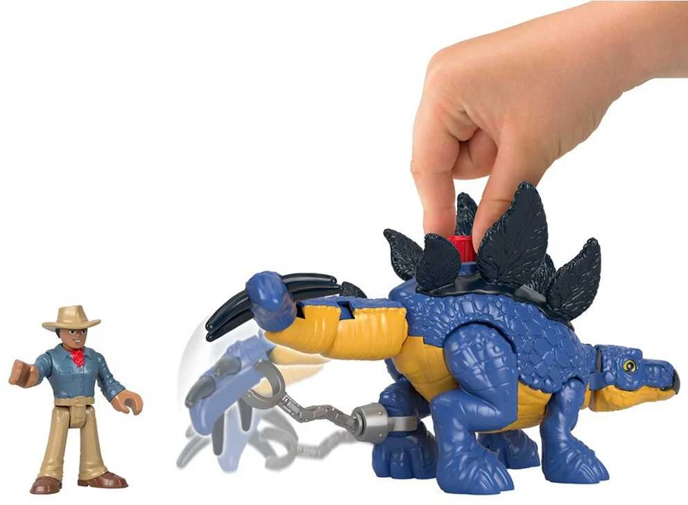 Jurassic World Imaginext figūrėlių rinkinys - dinozauras Stegosaurus ir Dr. Grant