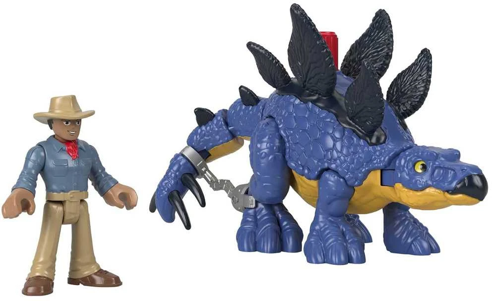 Jurassic World Imaginext figūrėlių rinkinys - dinozauras Stegosaurus ir Dr. Grant