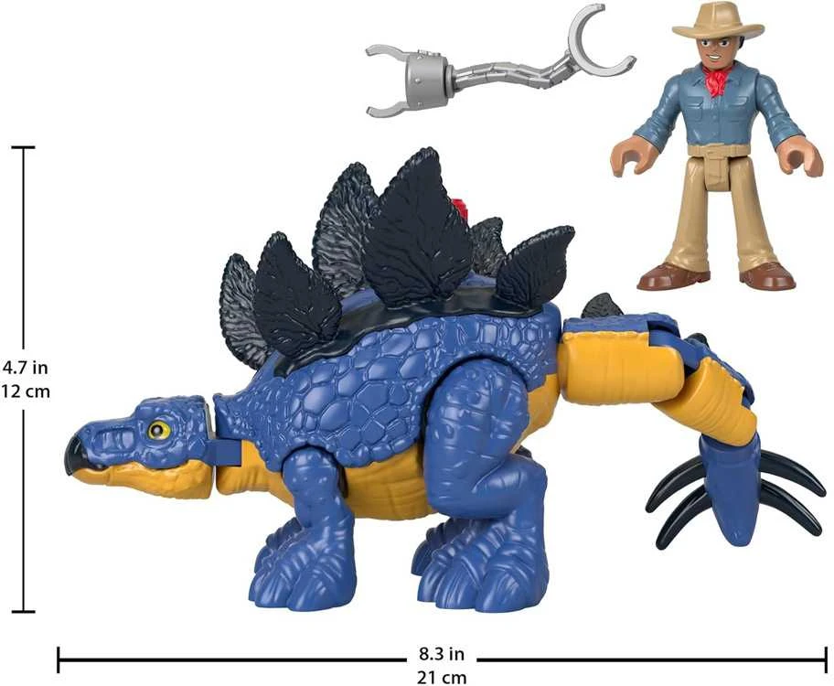 Jurassic World Imaginext figūrėlių rinkinys - dinozauras Stegosaurus ir Dr. Grant