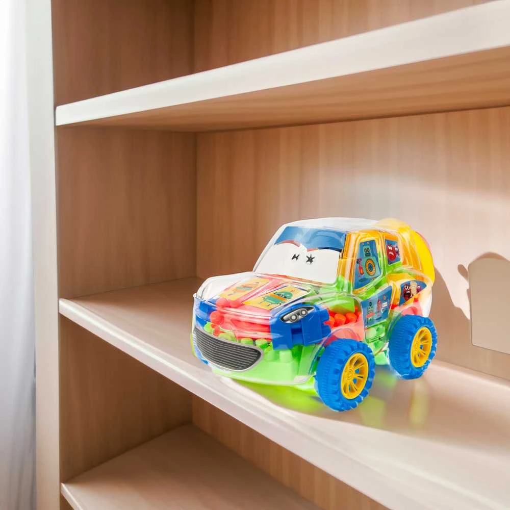 Kaladėlių rinkinys automobilio formos dėžutėje