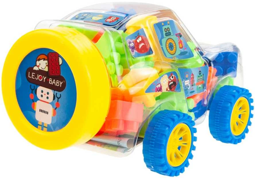 Kaladėlių rinkinys automobilio formos dėžutėje
