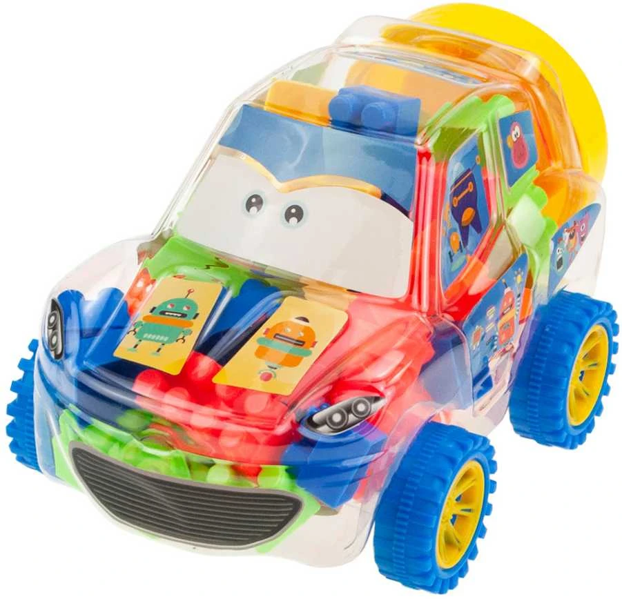 Kaladėlių rinkinys automobilio formos dėžutėje