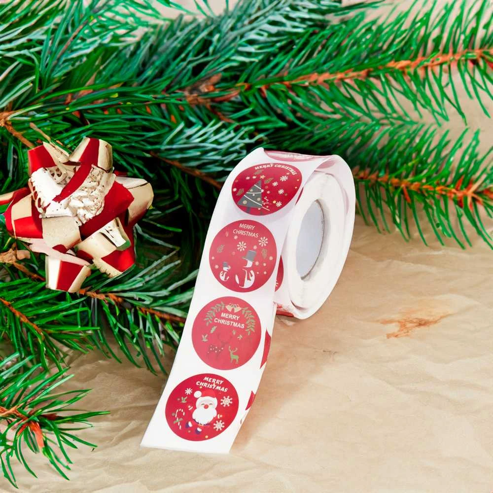 Kalėdiniai lipdukai "Merry Christmas", 500 vnt.