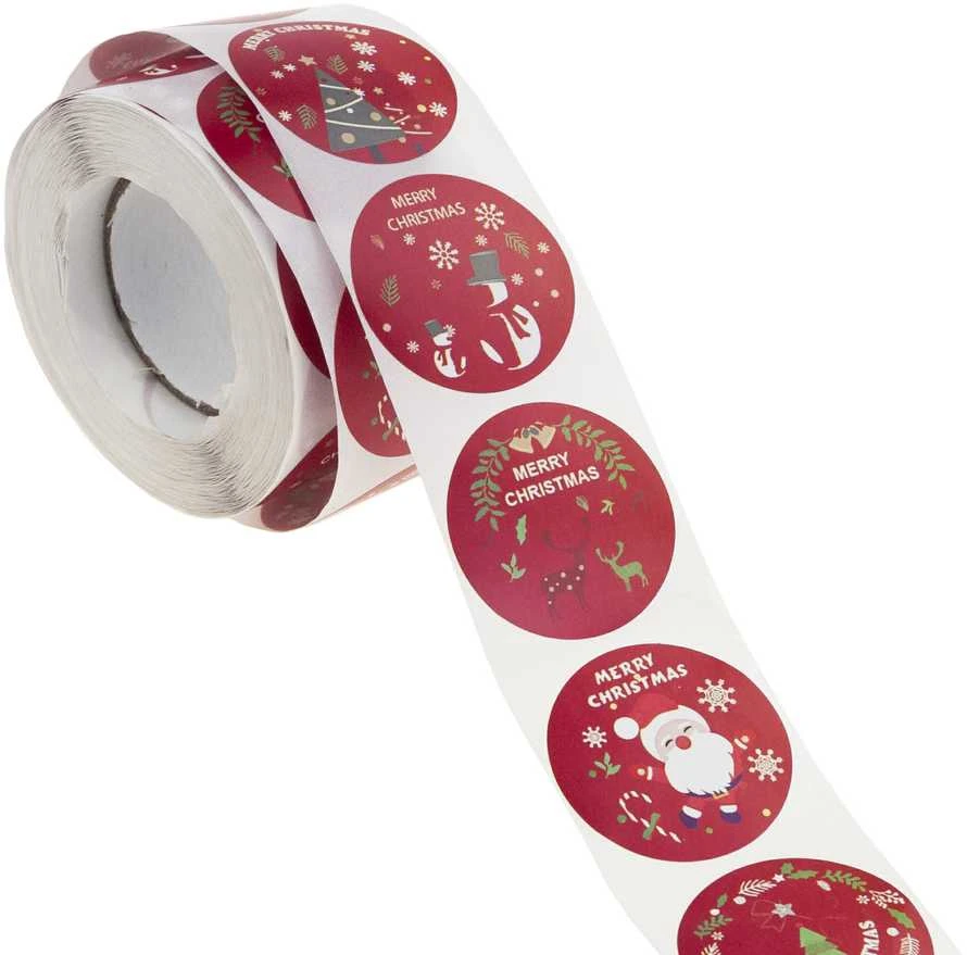 Kalėdiniai lipdukai "Merry Christmas", 500 vnt.