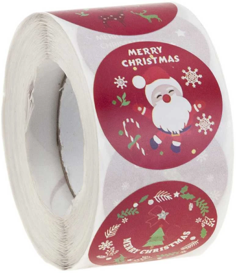 Kalėdiniai lipdukai "Merry Christmas", 500 vnt.