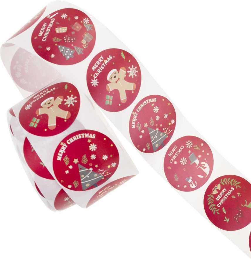 Kalėdiniai lipdukai "Merry Christmas", 500 vnt.