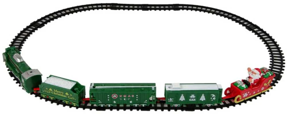 Kalėdinis traukinys su bėgiais, 260 cm.