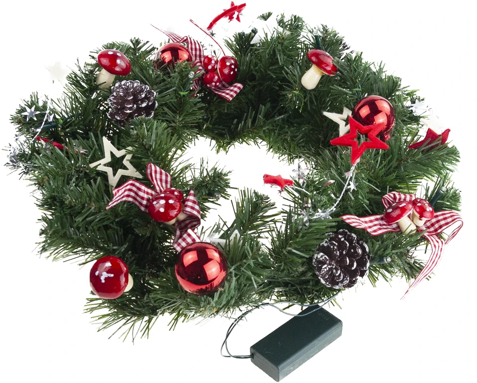 Kalėdinis vainikas su LED, 40 cm