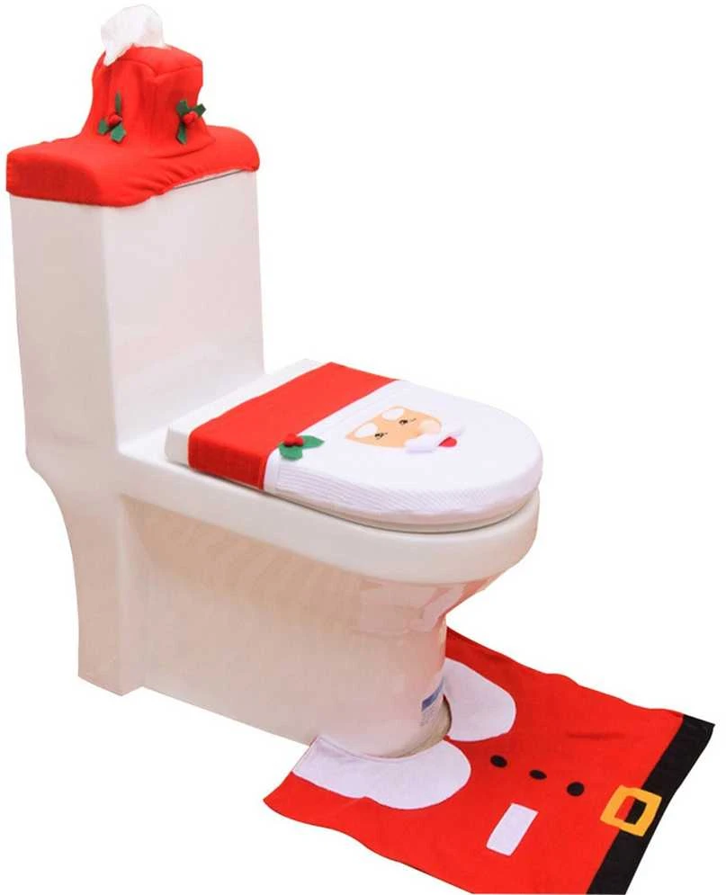 Kalėdinis WC uždangalų ir kilimėlio komplektas