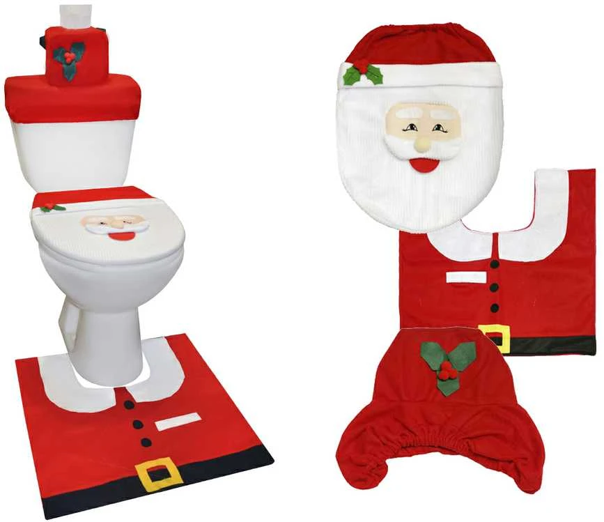 Kalėdinis WC uždangalų ir kilimėlio komplektas
