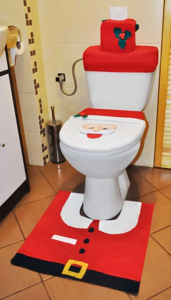 Kalėdinis WC uždangalų ir kilimėlio komplektas